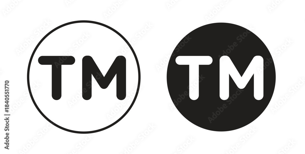 Obraz premium TM trademark icon concept set. Simple icon collection