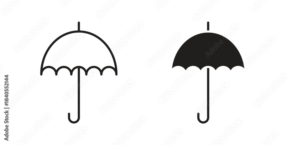 Fototapeta premium Umbrella icon concept set. Simple icon collection