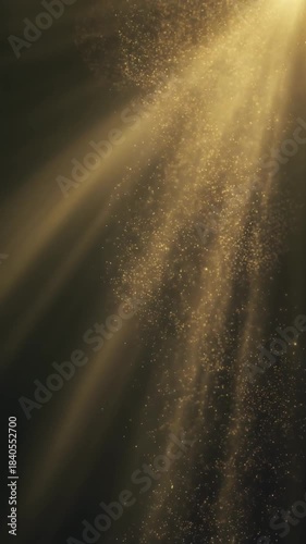 Ultra Slow Motion: Luminous Water Particles Rising, Catching Soft Golden Light Rays
