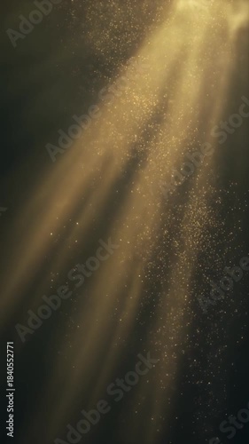 Ultra Slow Motion: Luminous Water Particles Rising, Catching Soft Golden Light Rays