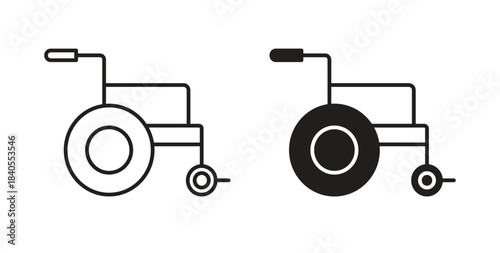 Wheelchair icon concept set. Simple icon collection