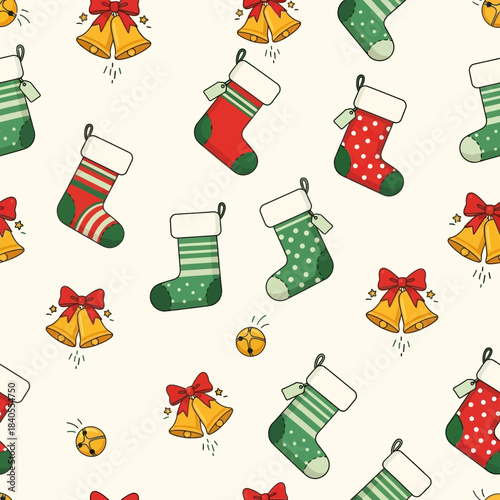 seamless pattern with christmas gifts