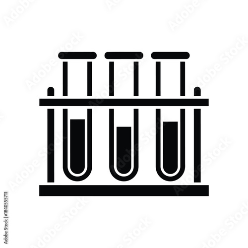 Test tubes with chemical liquids laboratory silhouette vector illustration