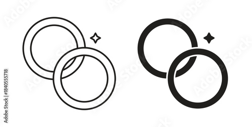 Ring icon with glyph and line. black vector icons for Web UI