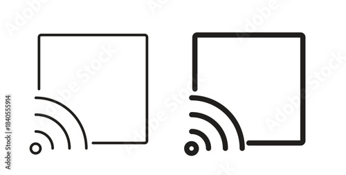 Screencast icon with glyph and line. black vector icons for Web UI