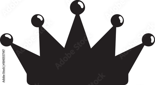 Simple black silhouette of a royal crown with orbs