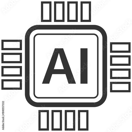 ai chip design, black and white clip art preview