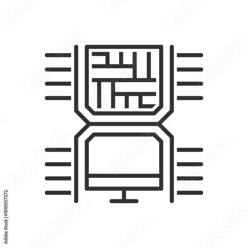 Computer Chip Icon - Processor Icon - Circuit Board Icon