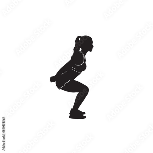 Woman Doing Squats Silhouette