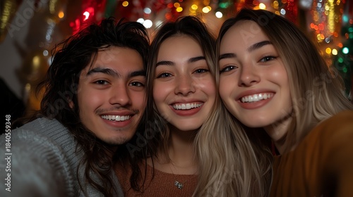 A cozy holiday gathering with family around a Christmas tree, sharing joy and sparklers.