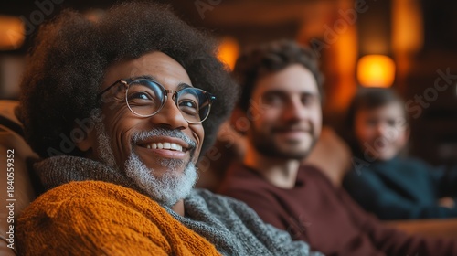 A cozy holiday gathering with family around a Christmas tree, sharing joy and sparklers.