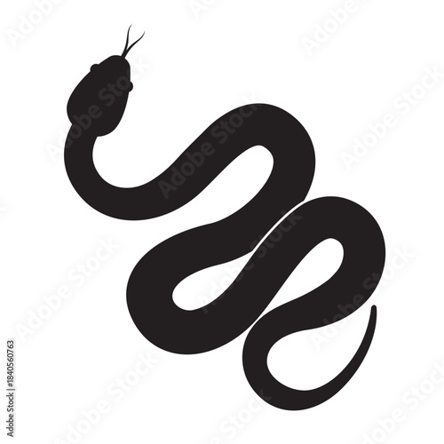 illustration of black snake isolated on white background