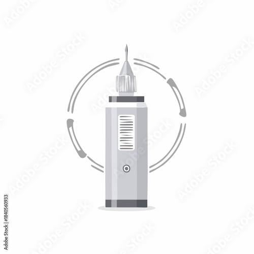 Modern Tattoo Machine with Round Artistic Design on White for Clean Beauty Solutions