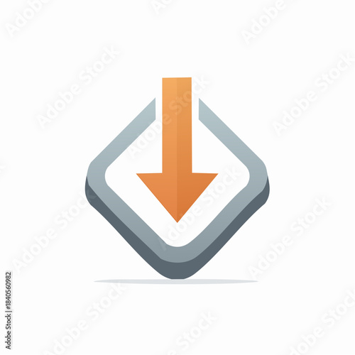 Download Icon Graphic Arrow Symbol in Framed Square Shape Modern Minimalist Design