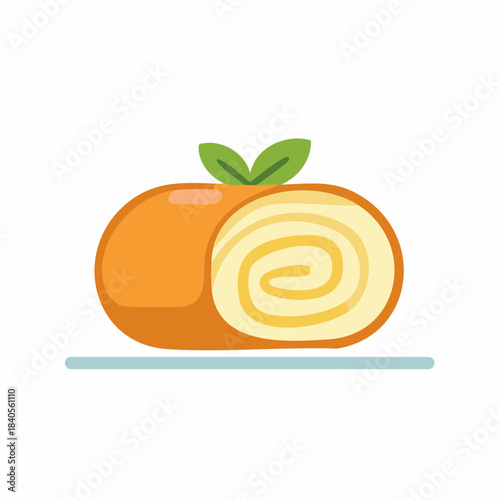 Delightful Swiss Roll Cake on Plate Sweet Dessert Ready to Eat