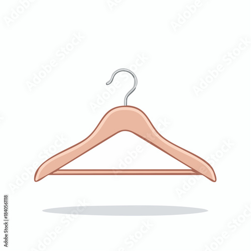 Wooden Clothes Hanger with Metal Hook for Hanging Garments and Apparel