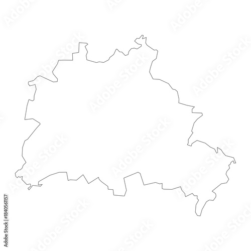 High Detail Vector Map of Berlin Germany with Districts and Political Boundaries Black Outline Isolated on Transparent Background (Berlin Karte)High Detail Vector Map of Berlin Germany with Districts 