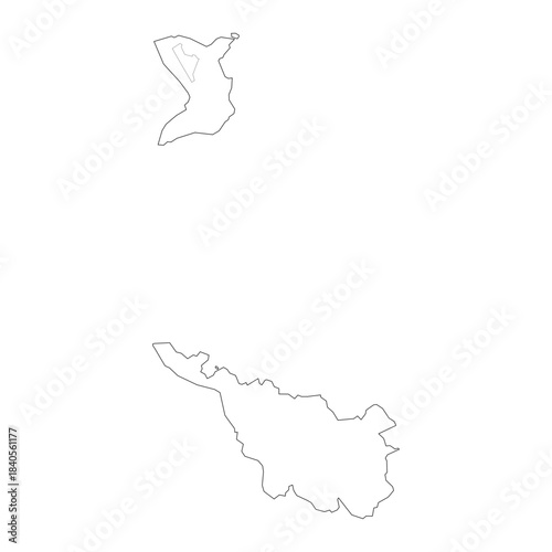 High Detail Vector Map of Bremen Germany with Districts and Political Boundaries Black Outline Isolated on Transparent Background (Bremen Karte)