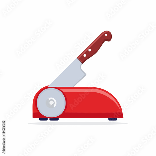 Electric Knife Sharpener Red Color, Knife Sharpener Tool Appliance Kitchen Utensil Sharp