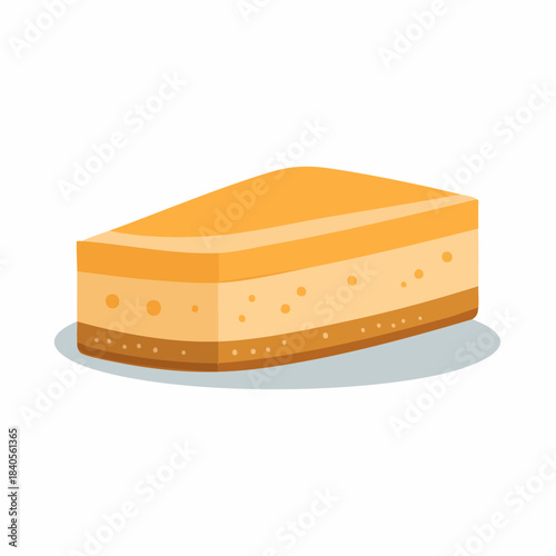 Delicious Cartoon Cheesecake Slice with Creamy Layers on a Plate Ready to Eat a Sweet Dessert Snack