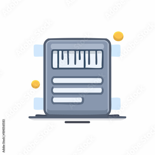 Financial Statement Icon Representation with Business Ledger Style Graphics