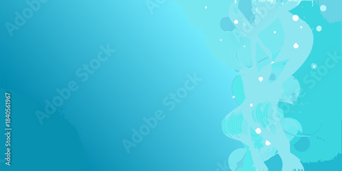 A calming blue abstract background with swirling light patterns and bokeh effects
