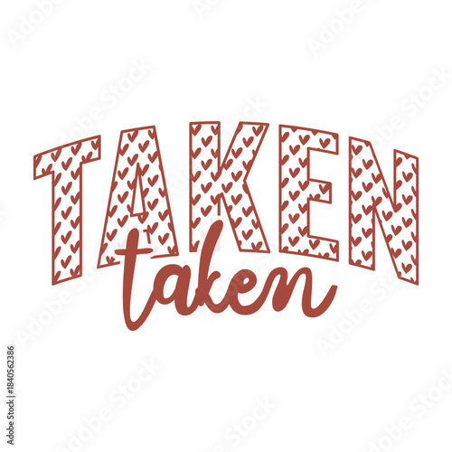 Taken SVG, Trendy Checkered Bow Valentine's Day