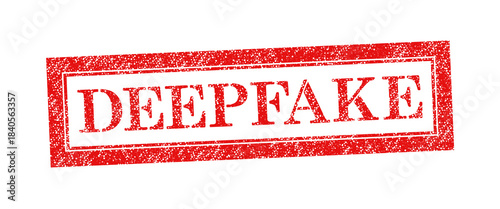 Vector red rubber stamp text Deepfake isolated on the white background. 