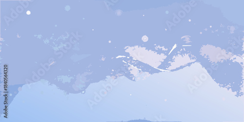 Abstract watercolor painting featuring soft blue hues and blurred shapes