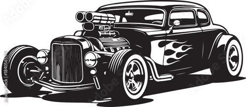 retro car isolated on white