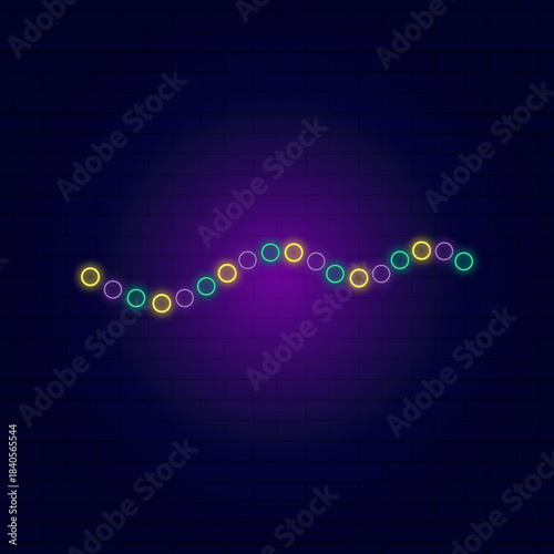 Neon vector illustration of  beads