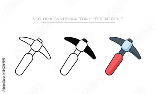 Pickaxe vector design in modern and trendy style icon