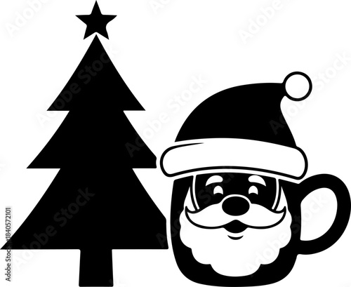 Christmas Holiday  Icon Tree Vector Design