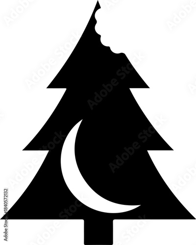 Christmas Holiday  Icon Tree Vector Design