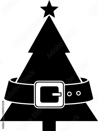 Christmas Holiday  Icon Tree Vector Design