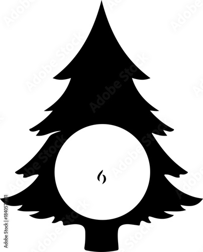 Christmas Holiday  Icon Tree Vector Design