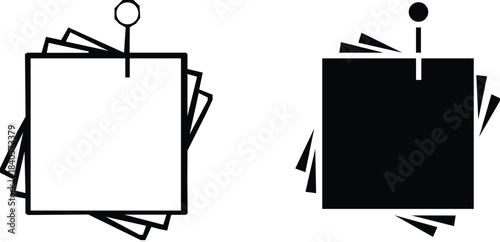 Note sticky icon symbols. Vector illustration.