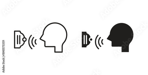 Voice control icon for web and app. vector illustration eps