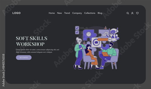 Soft Skills Workshop Vector Illustration with Discussion