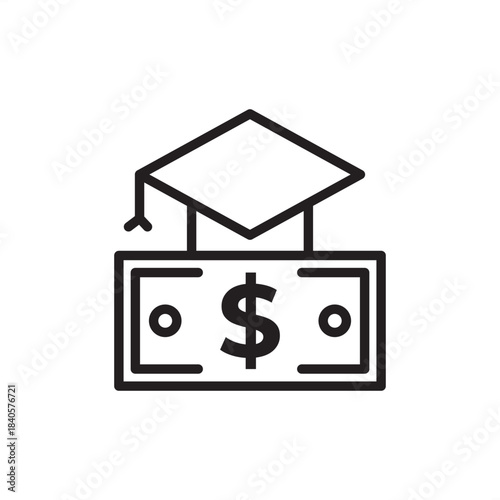 Tuition reimbursement icon symbolizing educational assistance, funding for development, and learning support, representing HR benefits, employee training, finance, career growth, and academic funding.