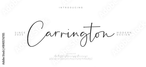 A sophisticated, serif-inspired script font with classic charm, ideal for upscale branding and formal invitations.