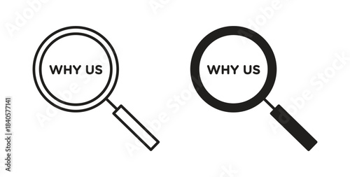 Why us icon for web and app. vector illustration eps