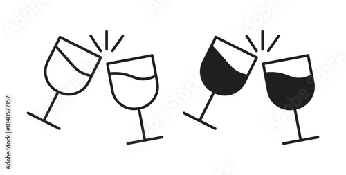 Wine toast icon for web and app. vector illustration eps