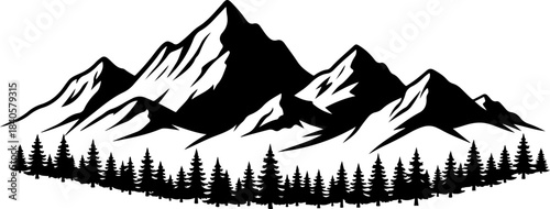 Summer Mountain Adventure Nature  Vector Design