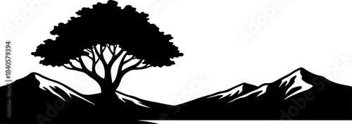 Summer Mountain Adventure Nature  Vector Design