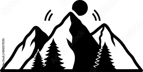 Summer Mountain Adventure Nature  Vector Design