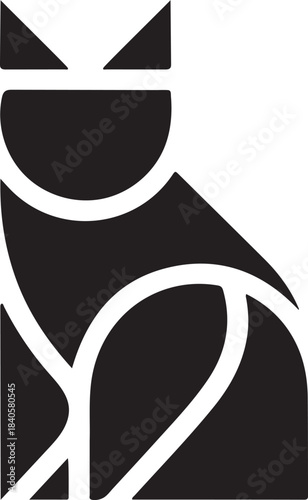 Geometric Cat logo symbol, Vector Art, Icons, and Graphics for designers 