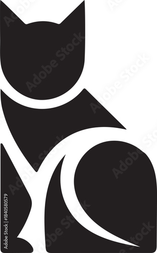 Geometric Cat logo symbol, Vector Art, Icons, and Graphics for designers 