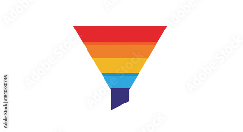 Colorful Funnel Icon Representing Process and Filtering.