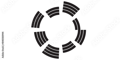 Circle of waveforms like an equalizer.